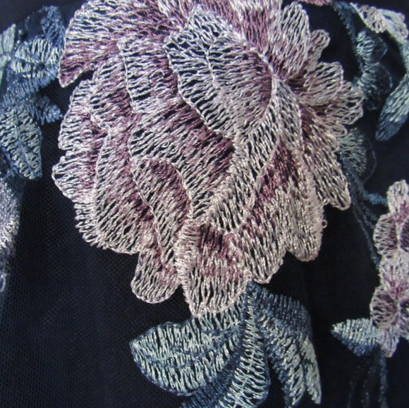 Sequin Hearts Girls Floral Embroidery Lace Dress 16 Navy - Picture 2 of 12